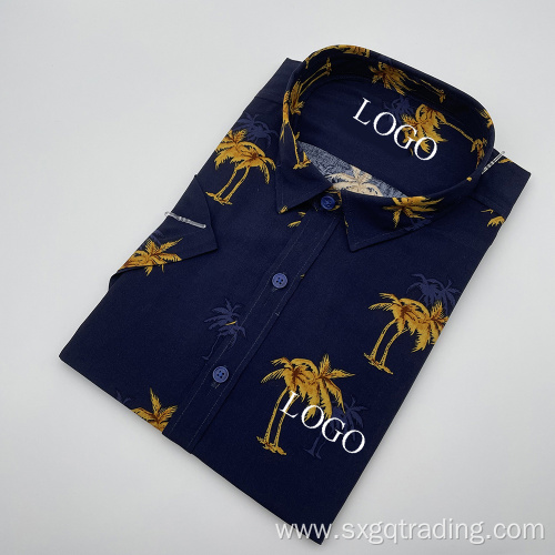 Deep color men's viscosa shirt With Exquisite Workmanship